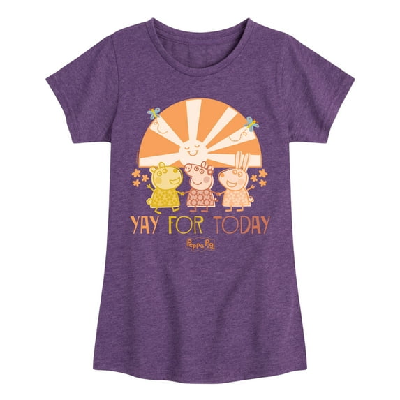 Peppa Pig - Yay For Today - Girls Toddler And Youth Fitted Short Sleeve Tee