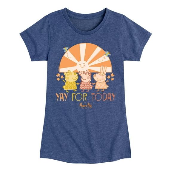 Peppa Pig - Yay For Today - Girls Toddler And Youth Fitted Short Sleeve Tee