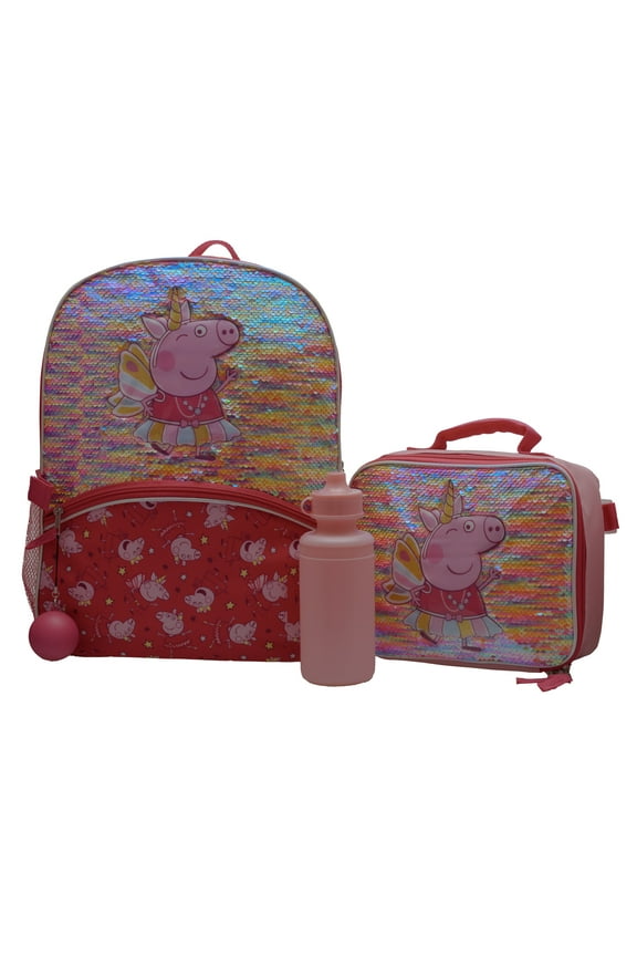 by Peppa Pig Girls Child Waterproof Polyester Backpack Se, 4 Count