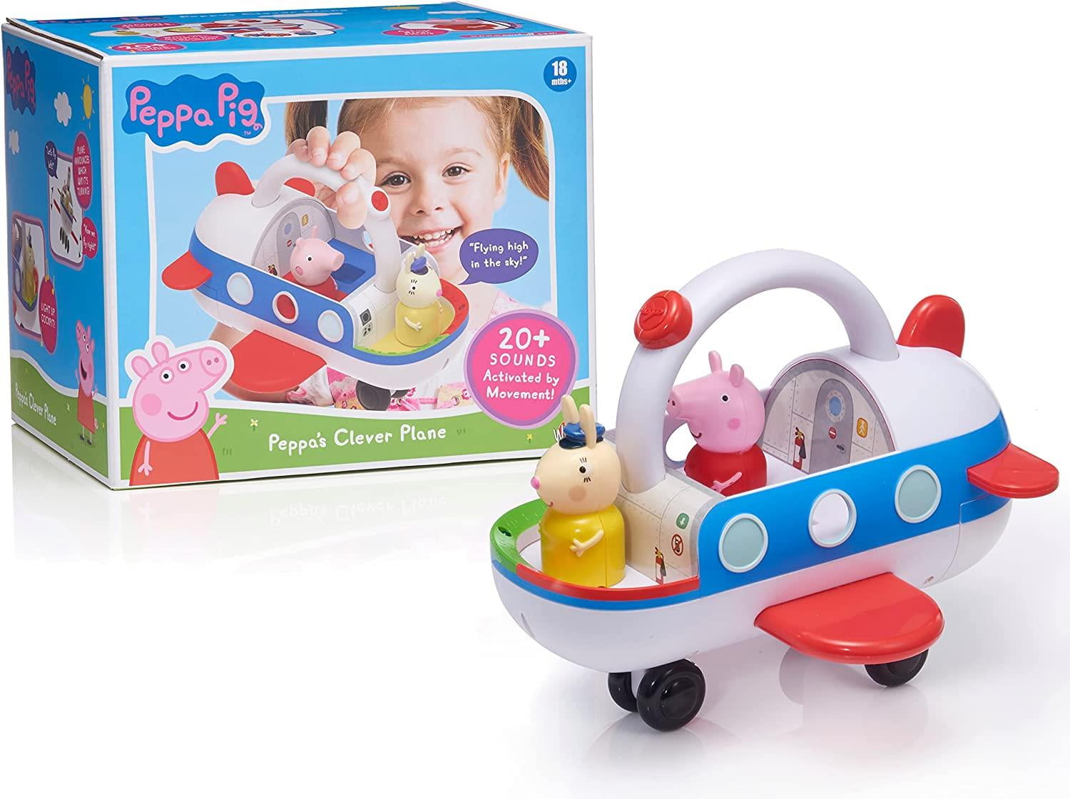 Peppa Pig's Clever Plane Lights Sounds Miss Rabbit Toy Interactive WOW! Stuff