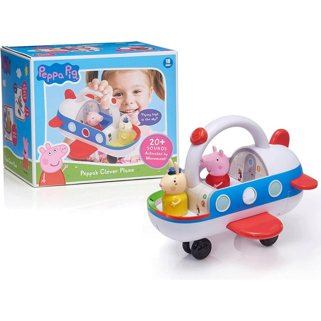 WOW! Stuff Peppa Pig's Interactive Clever Plane with Lights and Sounds ...
