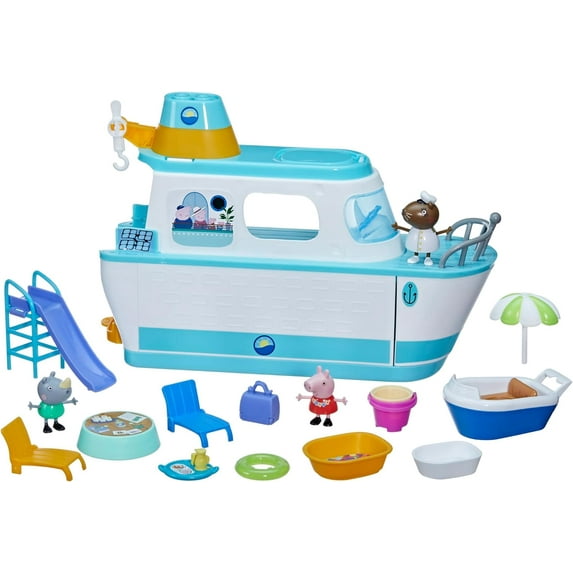 Peppa Pig’s Cruise Ship, Peppa Pig Playset with 17 Pieces, Preschool Toys, Ages 3+