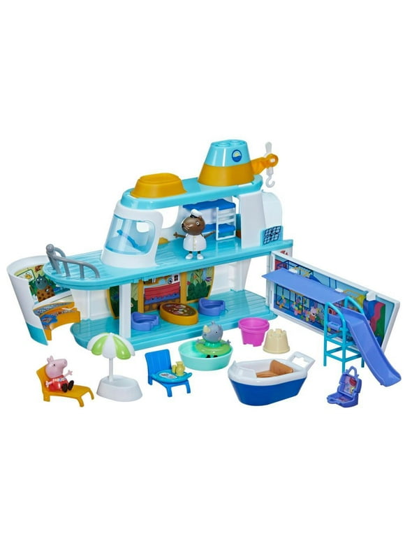 Peppa Pig’s Cruise Ship, Peppa Pig Playset with 17 Pieces, Preschool Toys, Ages 3+