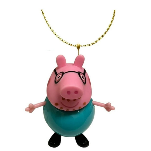 Peppa Pig’s Father Dad Daddy Pig Ornament Figure Pvc Figurine 3” Charm Dangler New
