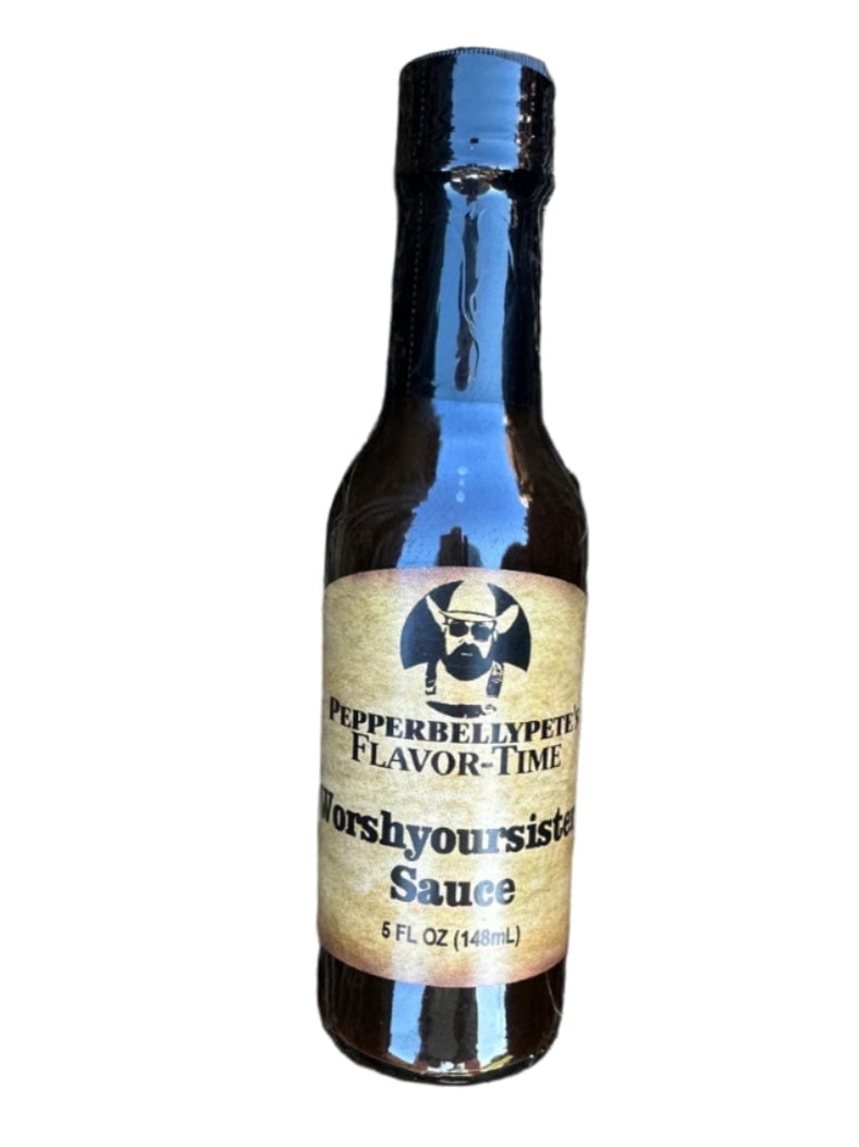 Pepper Belly Pete's Premium Worcestershire Sauce, 5 oz, Bold and Tangy