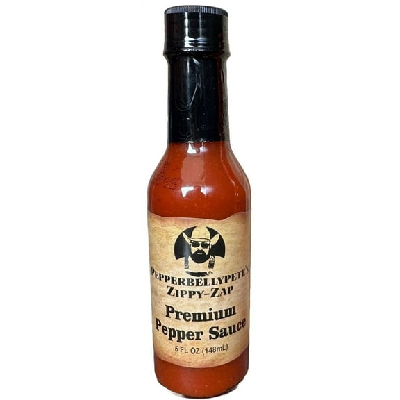 Pepper Belly Pete's Zippy-Zap Gourmet Hot Sauce-Pepper Sauce-Premium Red Cayenne 5oz