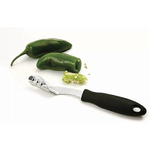 Pepper Corer, Chili Corer Remover, JALAPENO Pepper Corer, Pepper Cutter Corer Slicer Tomato Fruit Kitchen Tools Black 20*2cm