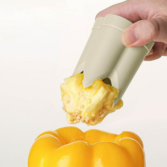 Pepper Corer Remover, 2-In-1 Fruit and Vegetable Deseeding Tool Featuring Corer and Cutter Functions for Efficient Pepper and Chili Prep, Easy-Grip Kitchen Gadget for Home Cooking Blahzhy