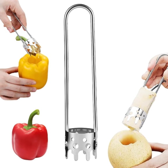 Pepper Corer Seed Remover Tool, 2026 New Red Bell Pepper Seed Corers, Stainless Steel Fruite Vegetables Corers, Apple Jalapeno Corer Tool Kitchen Gadget