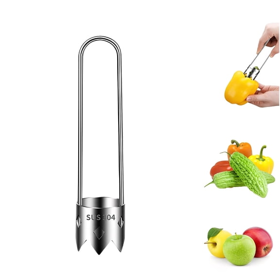 Pepper Corer Seed Remover Tool, 2026 Upgraded Stainless Steel Fruite Corer, Reusable Washable Fruite Cutter Pepper Seed Remover, For Vegetables Fruit Kitchen Gadget