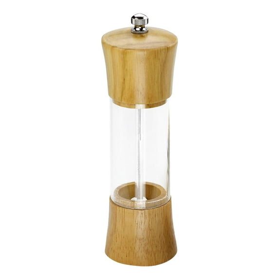Houderco Clear Pepper Grinder Handheld Oak 1Pcs 2.1x2.1x6.5in