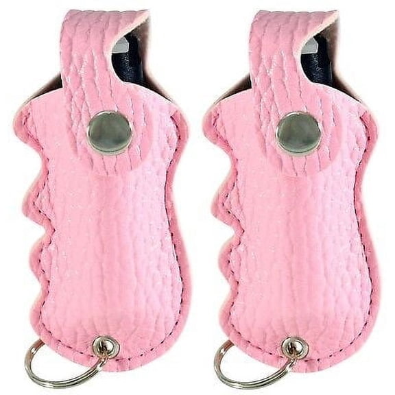 Pepper Defense 2-PACK Pepper Spray with Pink Grip Holster - Maximum Strength Self Defense Personal Protection & Safety
