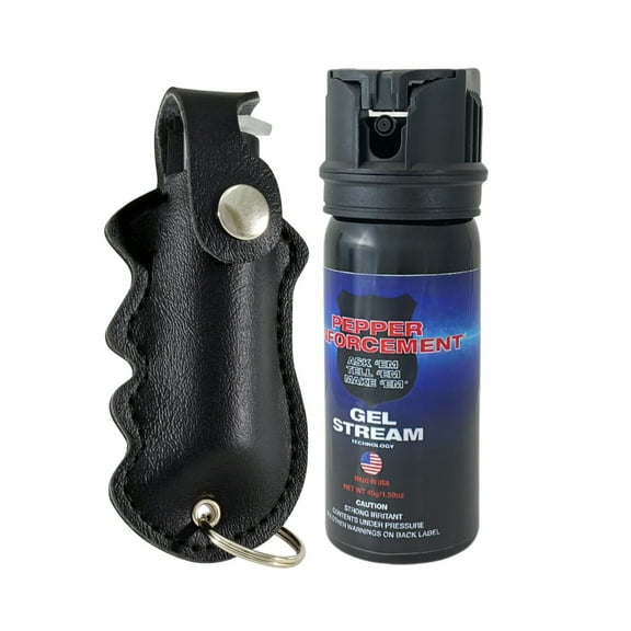 Pepper Defense 1.59 oz. Gel Pepper Spray and 0.5 oz. Pepper Spray Bundle - Maximum Strength Formula Safety Flip Top