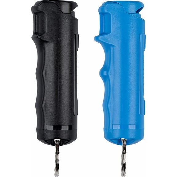Pepper Gel Kit with Blue Water Practice Spray, 25 Bursts, Maximum Strength, Gel Is Safer, Ergonomic Finger Grip, Fast Flip Top Safety, Comes With A Blue Water Practice Spray Canister