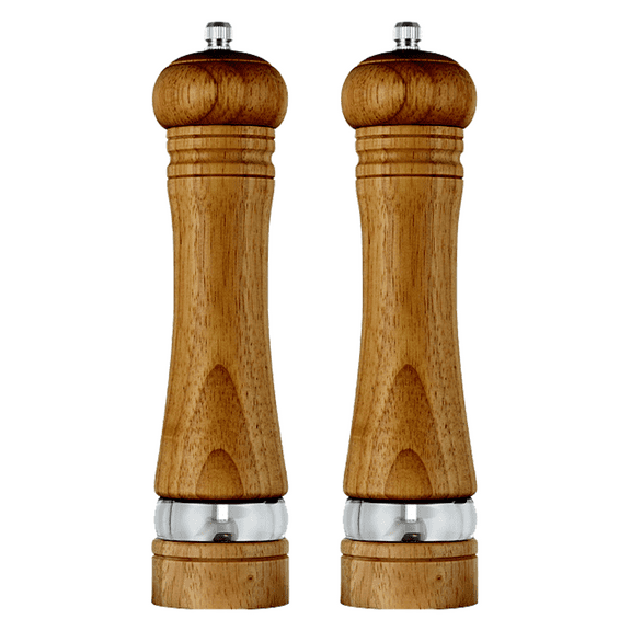 Pepper Grinder,Classic Manual Wood Salt Grinder Refillable Pepper Mill Sets with Visible Window Adjustable - 8 Inch Antique + Antique Color Box