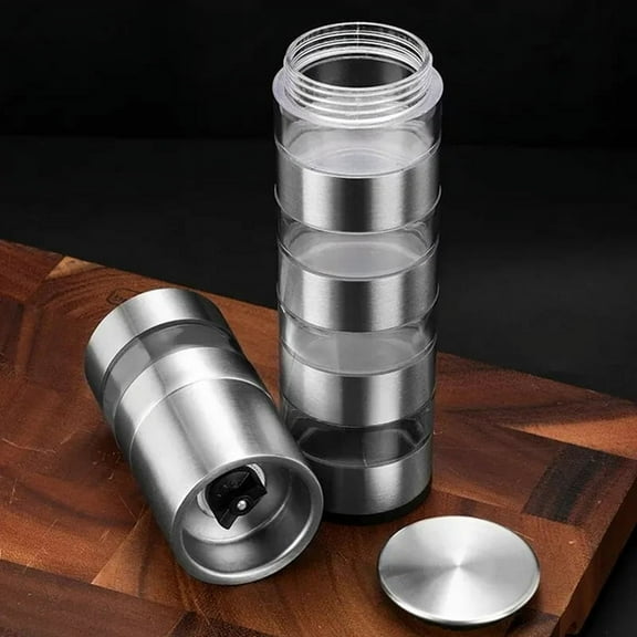 Pepper Grinder, Salt and Pepper Ginder, Stainless Steel Spice Grinder, Multi-Layer Manual Pepper Mill, Spice Crusher B