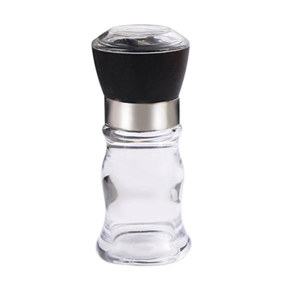 Pepper Grinder Spice Mill Seasoning Grinder Manual Pepper Mill, Refillable Clear Spice Crusher with Adjustable Grind, Portable Handheld Seasoning Tool for Cooking of Pepper Salt Dried Spices 1Pcs