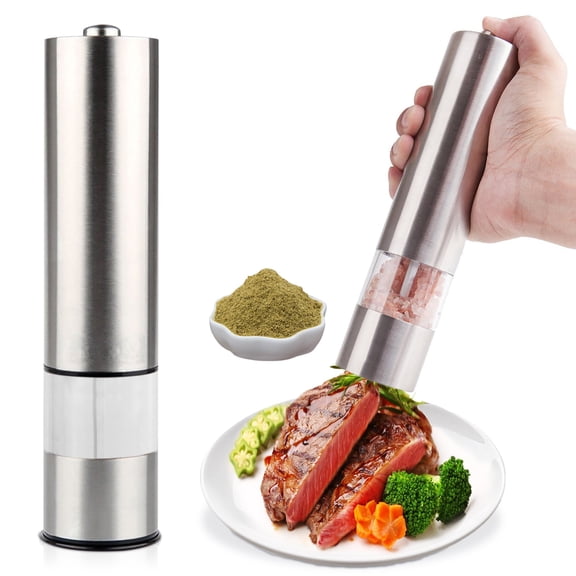 Pepper Grinder, Stainless Steel Pepper Mill Salt Grinder Refillable Design, Manual Salt and Pepper Grinder Set for Spice, Black Pepper, Sesame, Peppercorn,1 Piece