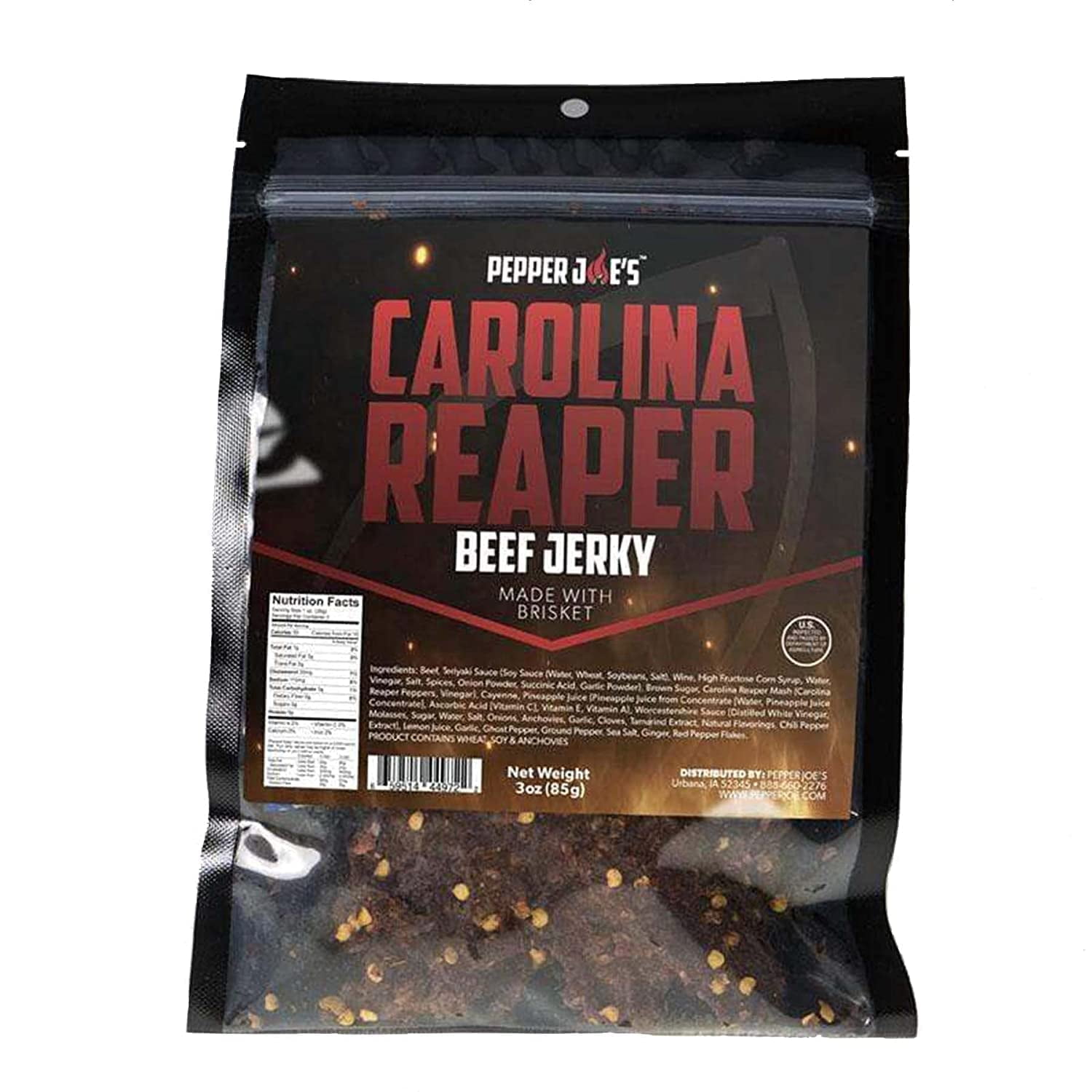 Pepper Joe’s Carolina Reaper DHF10 Beef Jerky Dangerously Delicious