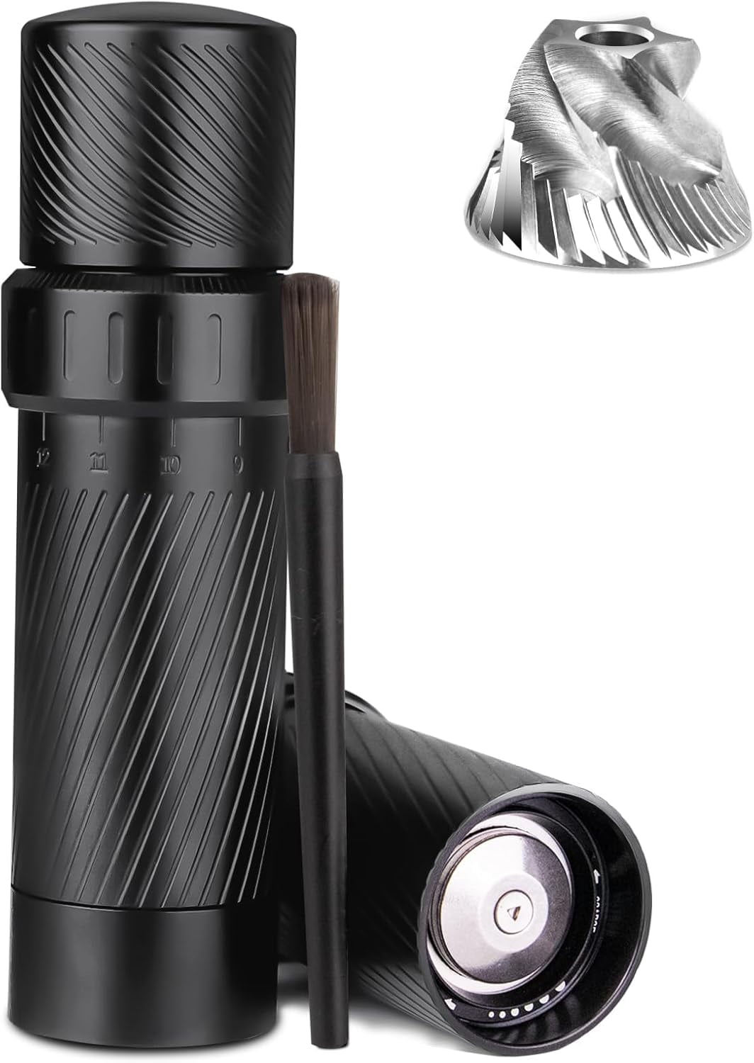 Pepper Mill, High Output Pepper Grinder Professional Grade Heavy Duty Pepper Mill, Manual Aluminum Refillable Pepper Grinder with Upgrade Adjustable Coarseness Design