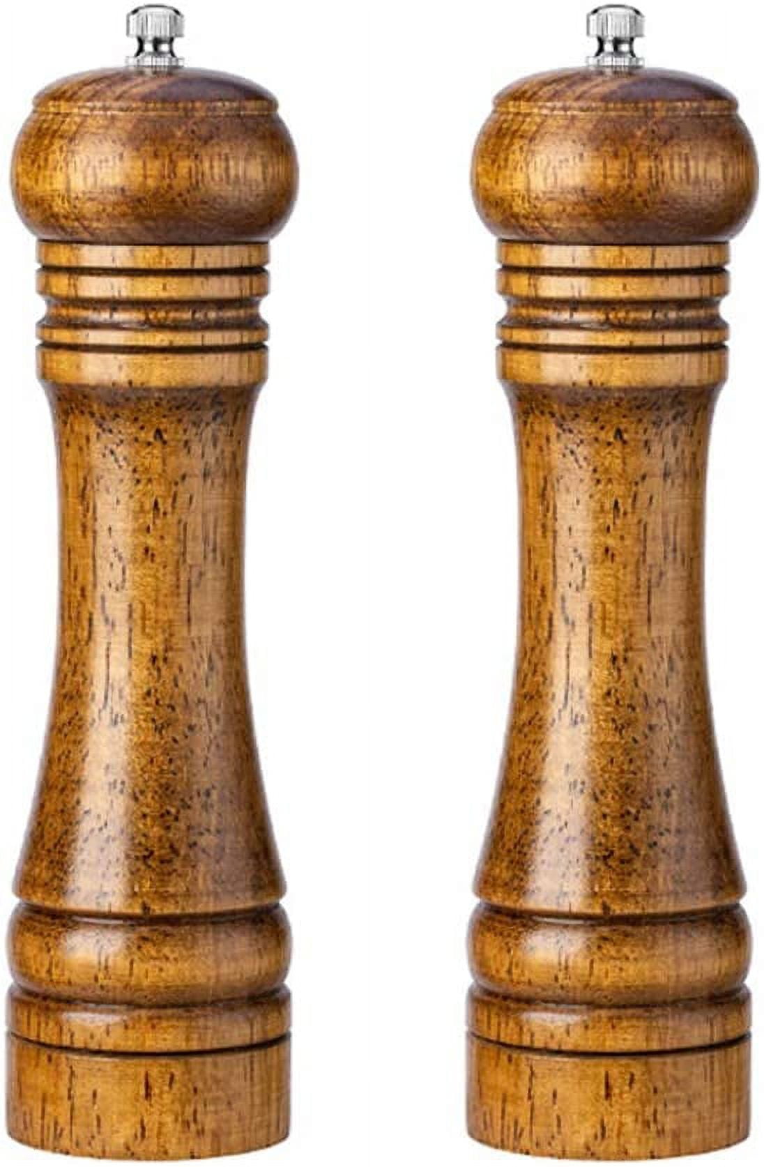 Zettai Wooden Salt & Pepper Grinder Set (Pack of 2), 8 inches, Wooden Salt  & Pepper Mill Set For Cooking, Dining, Home Decor. Including Cleaning