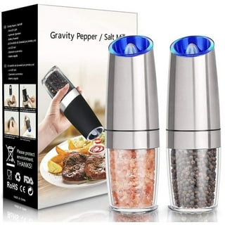 Tripumer Gravity Electric Pepper and Salt Grinder Set Adjustable
