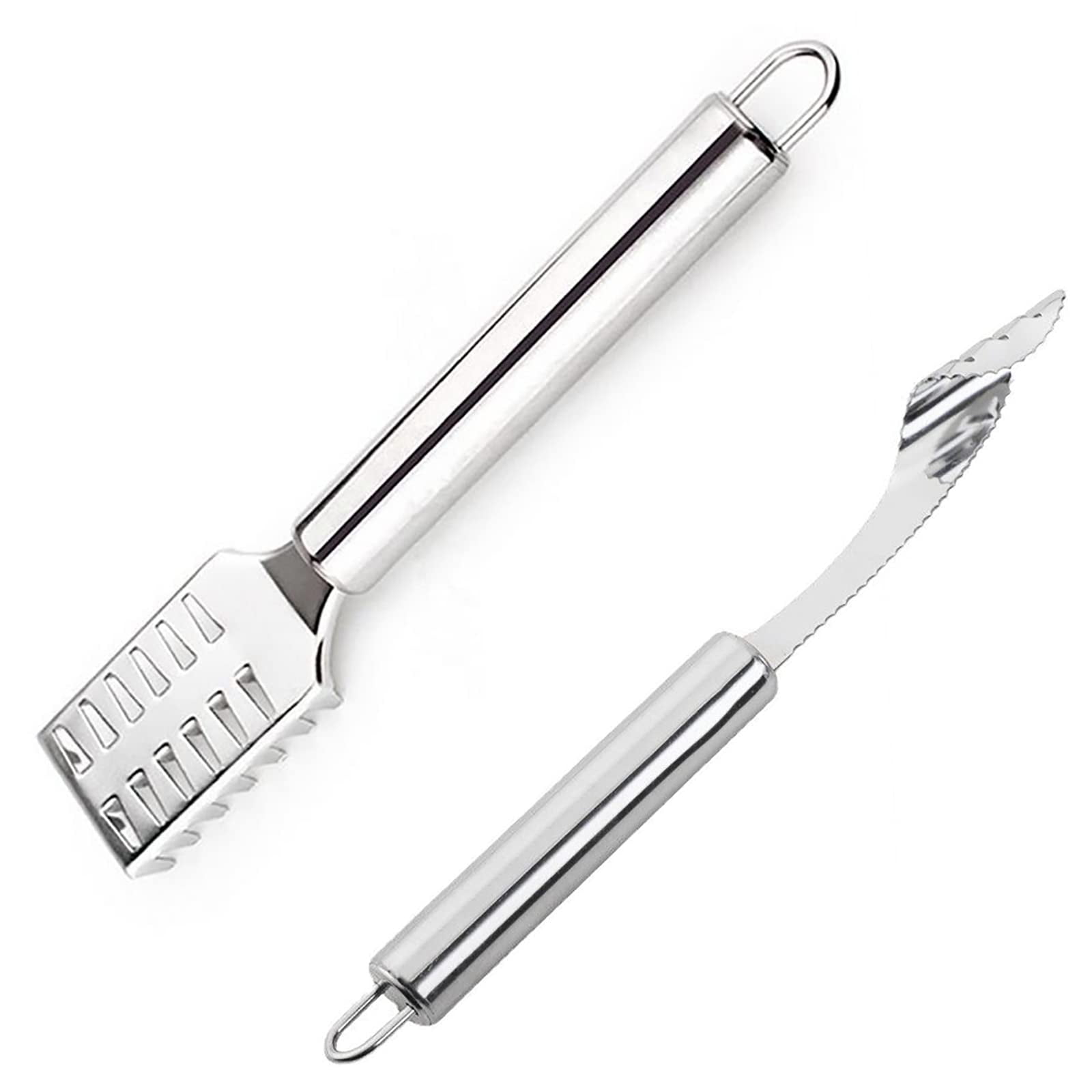 Pepper Seed Corer Remover&Fish Scaler Remover,Stainless Steel Kitchen Tool,Fish Scaler Cleaning