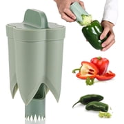 Pepper Seed Corer Remover,Upgraded 2 in 1 Bell Pepper Cutter Pepper Porer Seed Remover Tool,Quickly Cutting and Deseeding Bell Pepper Corer Tool for Vegetables Kitchen.