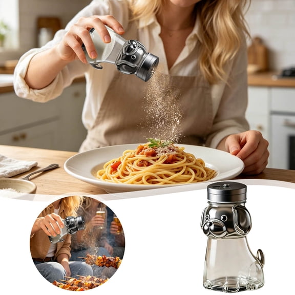 Pepper Shaker The Peculiar Pepper Glass Bottle Cute and Pepper Containers with Glass Bottles and Stainless Steel Lids Suitable for Kitchen Cooking Barbecuing Bars Dining Tables