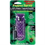  Pepper Shot 1.2٪ MC 1/2 أونصة من الجلد المصنوع من حجر الراين وسلسلة مفاتيح سريعة التحرير أرجوانية