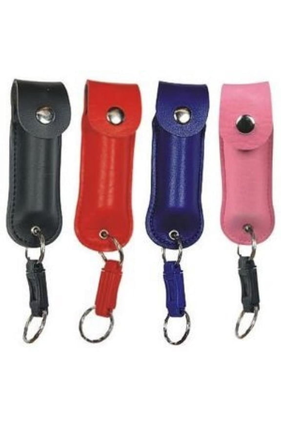 Pepper Shot 1/2 oz w/Black Leatherette Holster & Quick Key Release Key Chain
