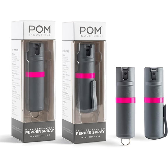 Pepper Spray Combo Pack, Keychain & Clip Model, Max Police Strength OC Formula, Quick Key Release, Flip Top Safety, 10 ft Range, 25 Bursts, 0.5 fl oz, Compact Tactical Design for Everyday Carry