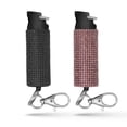 thumbnail image 1 of Pepper Spray Keychain with Safety Twist Top Glow-in-Dark, 16 ft Range, Rhinestone Design, Self Defense by Guard Dog Security, 2 pack Black/Purple, 1 of 9
