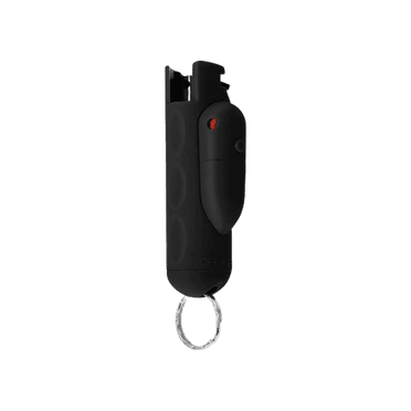 Pepper Spray with Laser Sight, Finger Grip & Safety Lock, 16ft Range, Black Assist Pepper Spray Keychain, Self-Defense by Guard Dog Security, 1 pack