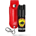 thumbnail image 1 of Pepper Spray for Self-Defense w/ Red Leather Pepper Spray Keychain Case, 16 ft Range, 0.5 oz, Safety Twist Top by Guard Dog Security, 1 Pack, 1 of 7