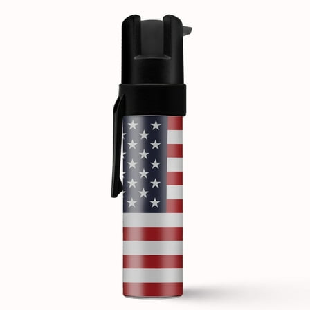 Pepper Spray with Clip Police Edition, 16 ft Range, USA Flag Design Pepper Spray for Protection, Self Defense by Guard Dog Security, 1 pack