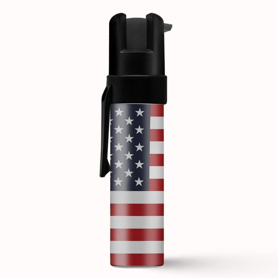 Pepper Spray with Clip Police Edition, 16 ft Range, USA Flag Design Pepper Spray for Protection, Self Defense by Guard Dog Security, 1 pack