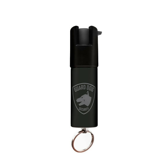 Pepper Spray with Safety Twist Top, 16 ft Range, 0.5 oz, Black Design Pepper Spray Keychain, Self Defense by Guard Dog Security