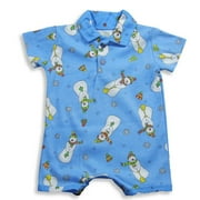 Pepper Toes by Baby Lulu - Baby Boys Short Sleeve Romper 16987-12Months (Blue Snowman)