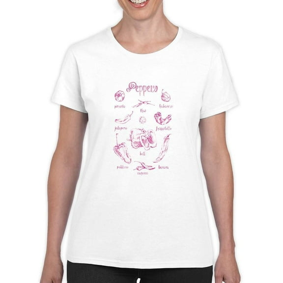 Pepper Varieties T-Shirt Women -Ethan Harper Designs, Female 4X-Large
