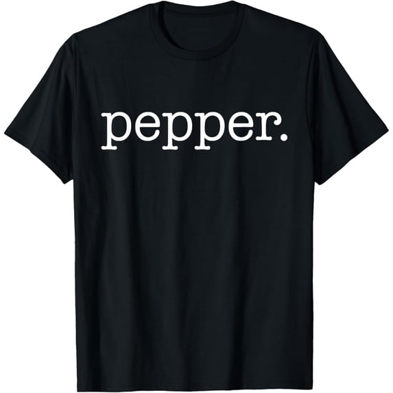 Pepper Word Graphic Black Unisex Short Sleeve T shirt for Casual Wear Unisex Tee