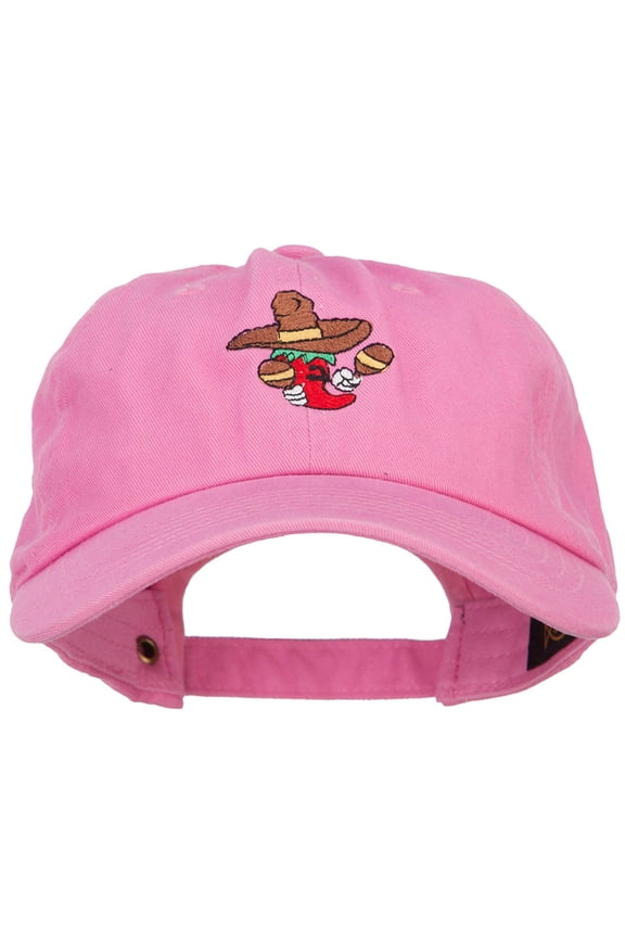 Pepper with Maracas Embroidered Unstructured Cap - Hot Pink OSFM