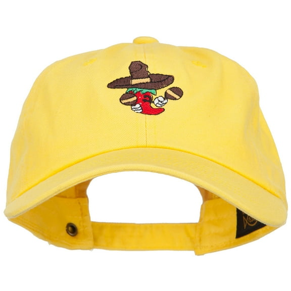 Pepper with Maracas Embroidered Unstructured Cap - Yellow OSFM