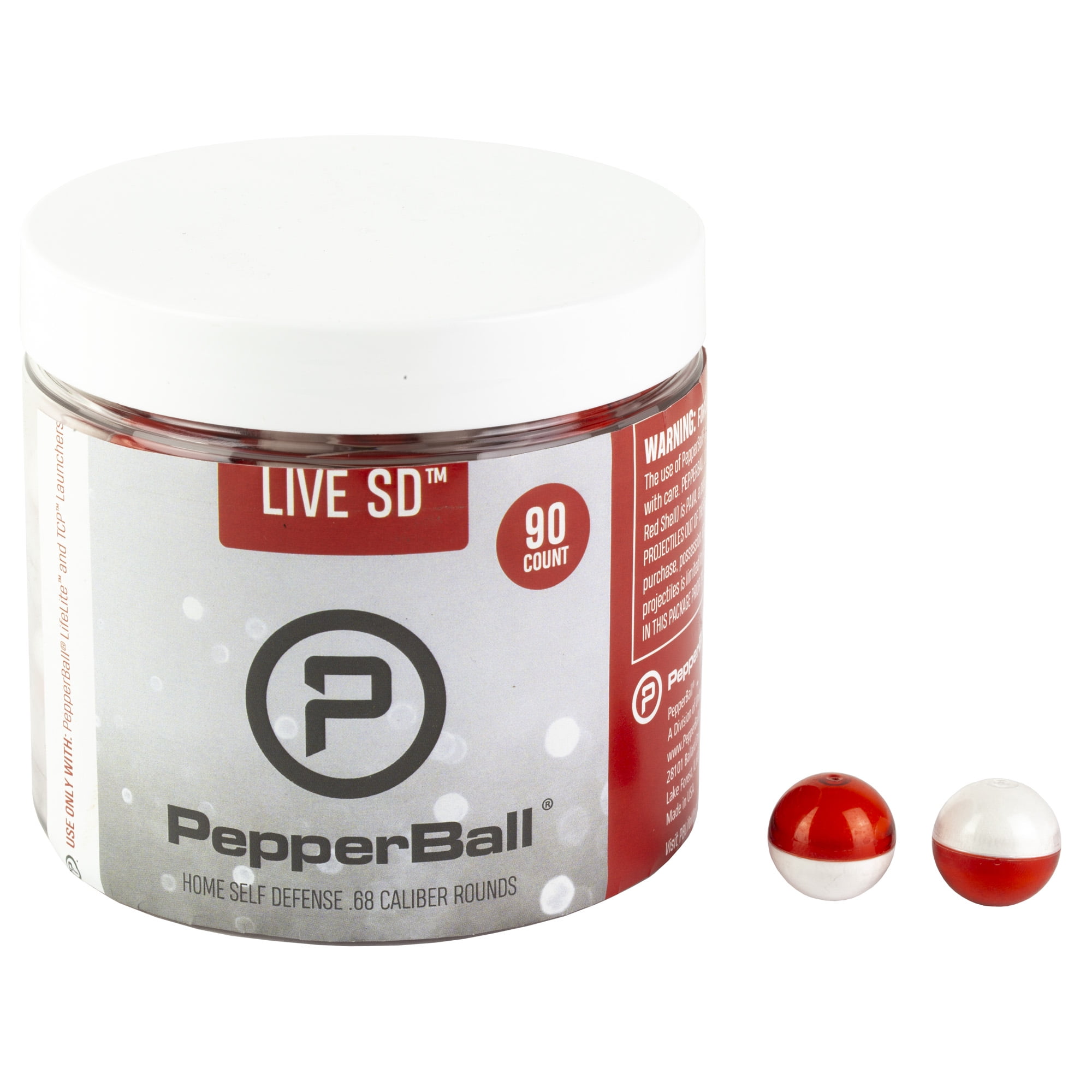 PepperBall Live, Pepper Ball Projectile, Red, 90 Count, Fits TCP