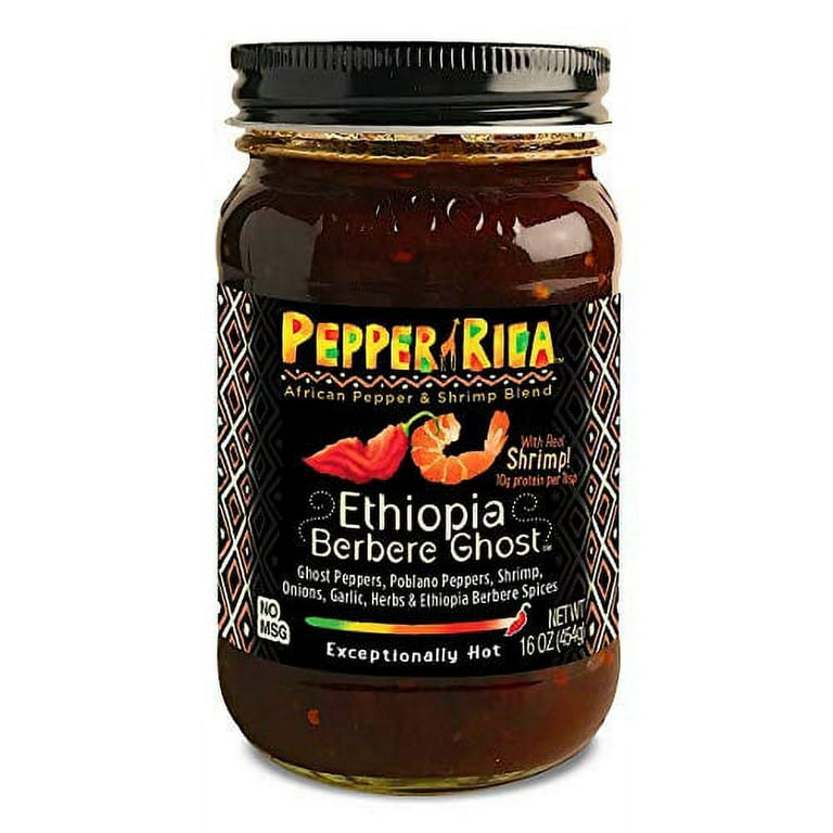 PepperRica, Gourmet African Hot Sauce | Shito - Authentic Recipe from Ghana  | with GHOST peppers, Crushed Dried Shrimp and Signature African Spices.