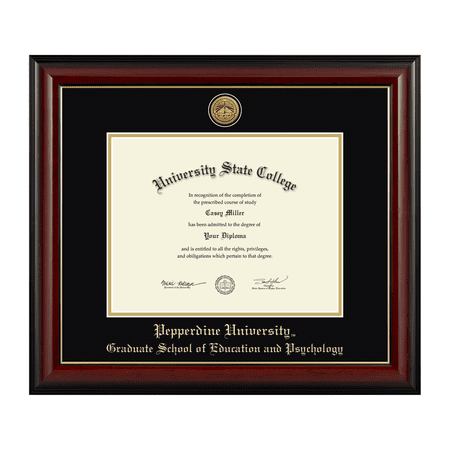 Framerly - Pepperdine Psychology Diploma Frame with Black and Gold Mat