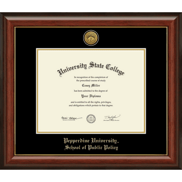Pepperdine University School of Public Policy Diploma Frame, Document Size 11" x 8.5"