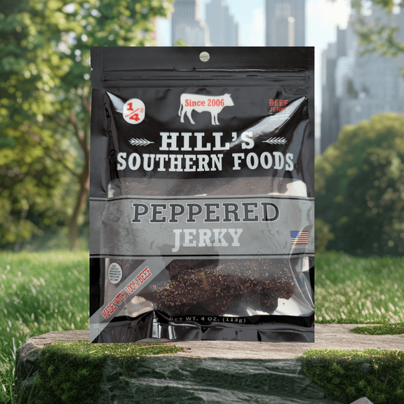 Peppered Beef Jerky, Made With 100% Pure Beef With That Great Peppery Flavor