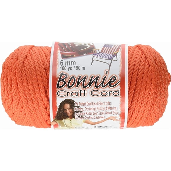 Pepperell Bonnie Macrame Craft Cord 6mmX100yd-Orange