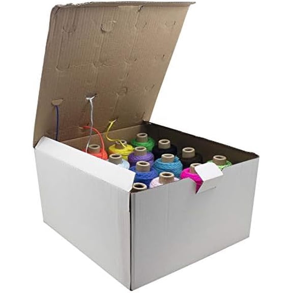 Pepperell Braiding Acrylic 4-Ply Double-Weight Yarn Cone Set, Dispenser Box, Assorted, 4 oz, Set of 16$$Art & Craft